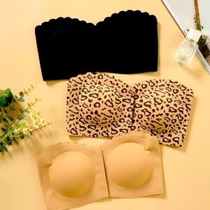 3-pack strapless bras, Size Large